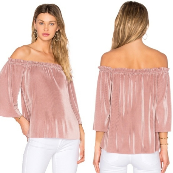 J.O.A. Tops - J.O.A. Blush Pleated Felicity Pink Flowy Top